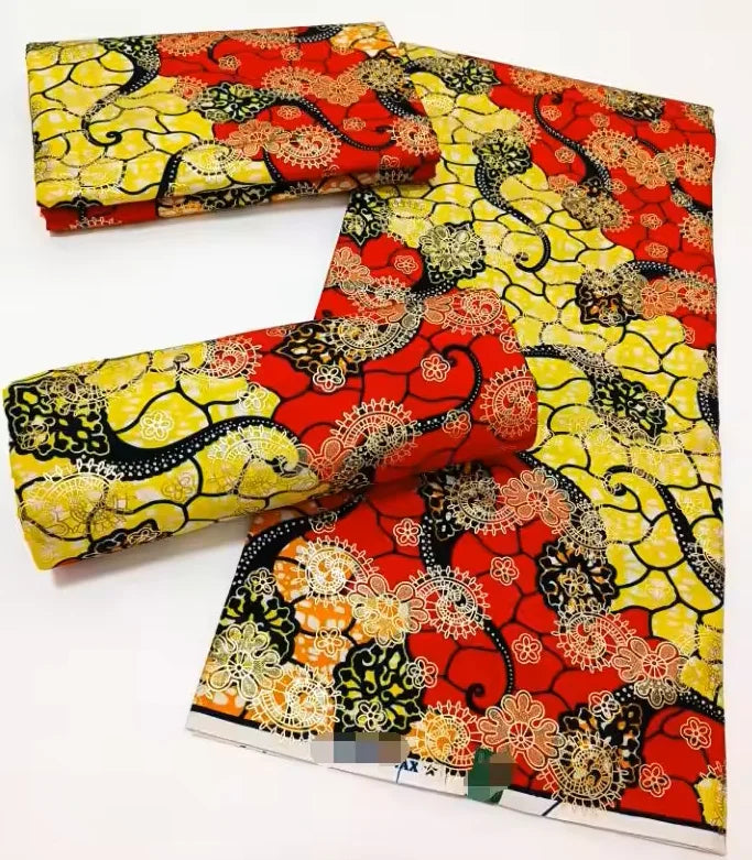 2022 New Hot Sale African Wax Fabric Cotton Material Nigerian Ankara Block Prints Batik Dutch High Quality Sewing Cloth