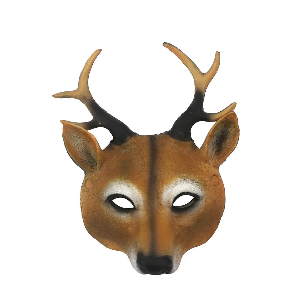 Halloween 3D Animal Mask Party Rave Club Cosplay Deer Mask PU Foam Personalized Gift Unisex Carnival Dress Up Props