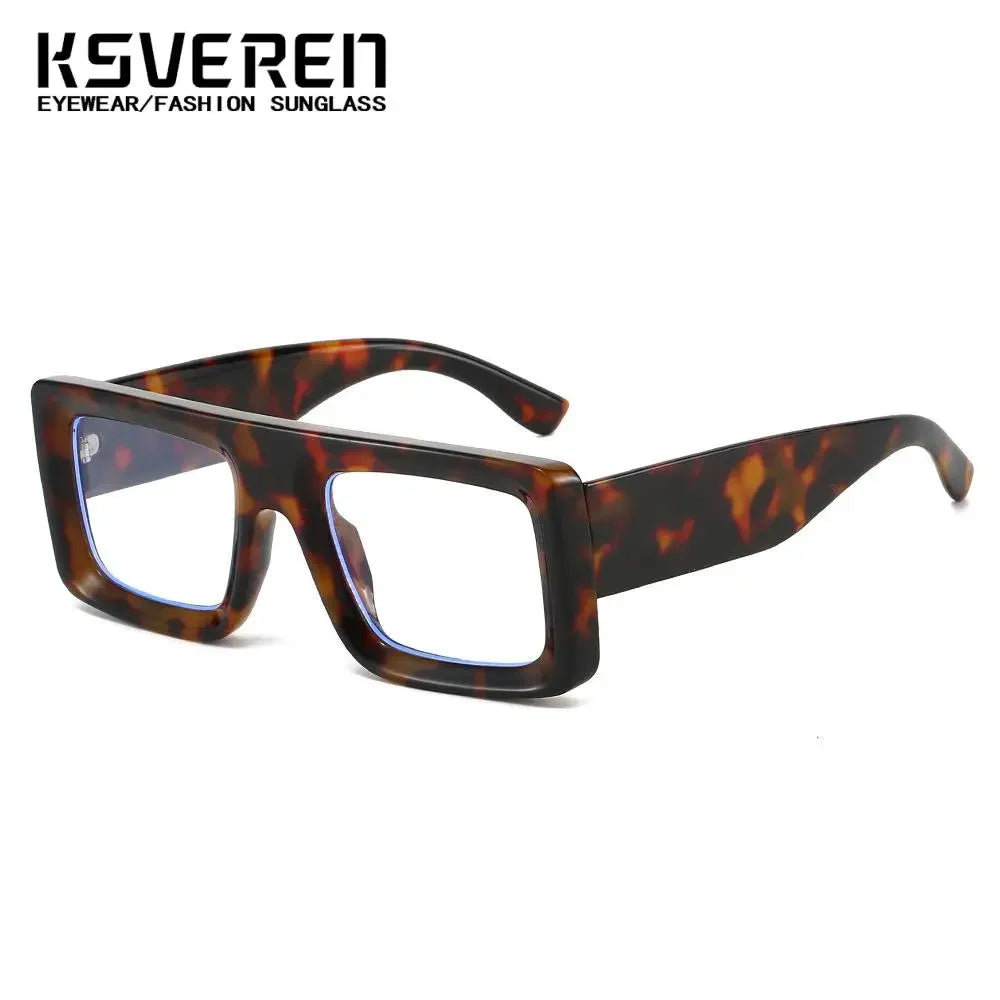 Anti Blue Light Square Thick Frames Reading Glasses Men Women Finished Presbyopic Eyewear Clear Len Prescription Optical Glasses