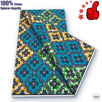 Guaranteed Veritable African Real Wax Prints Fabric Ghana Style Ankara Wax Tissu Pagne 100%Cotton Soft Design Nigeria Wax Fabric