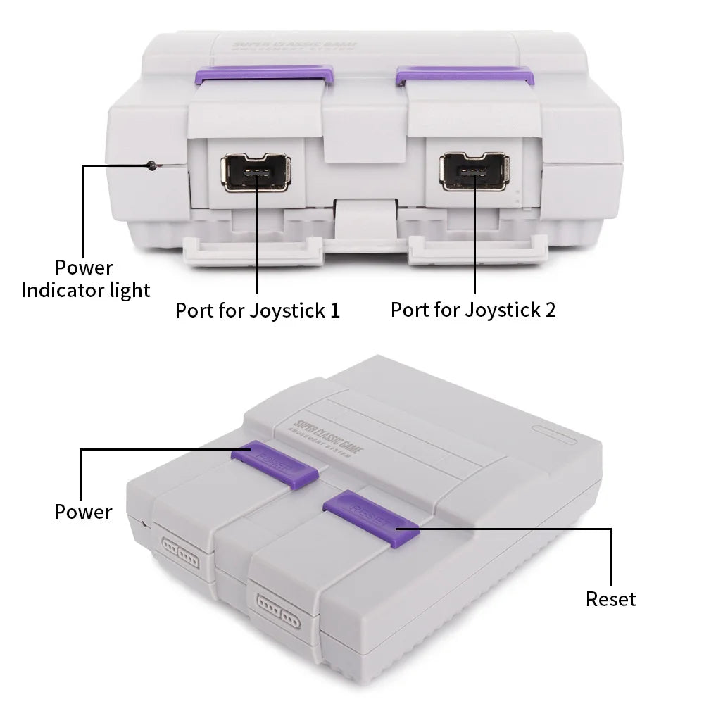 2026 Super HD Output For SNES Retro Classic Handheld Video Game Player TV Mini Game Console Built-in 821 Games with Dual Gamepad