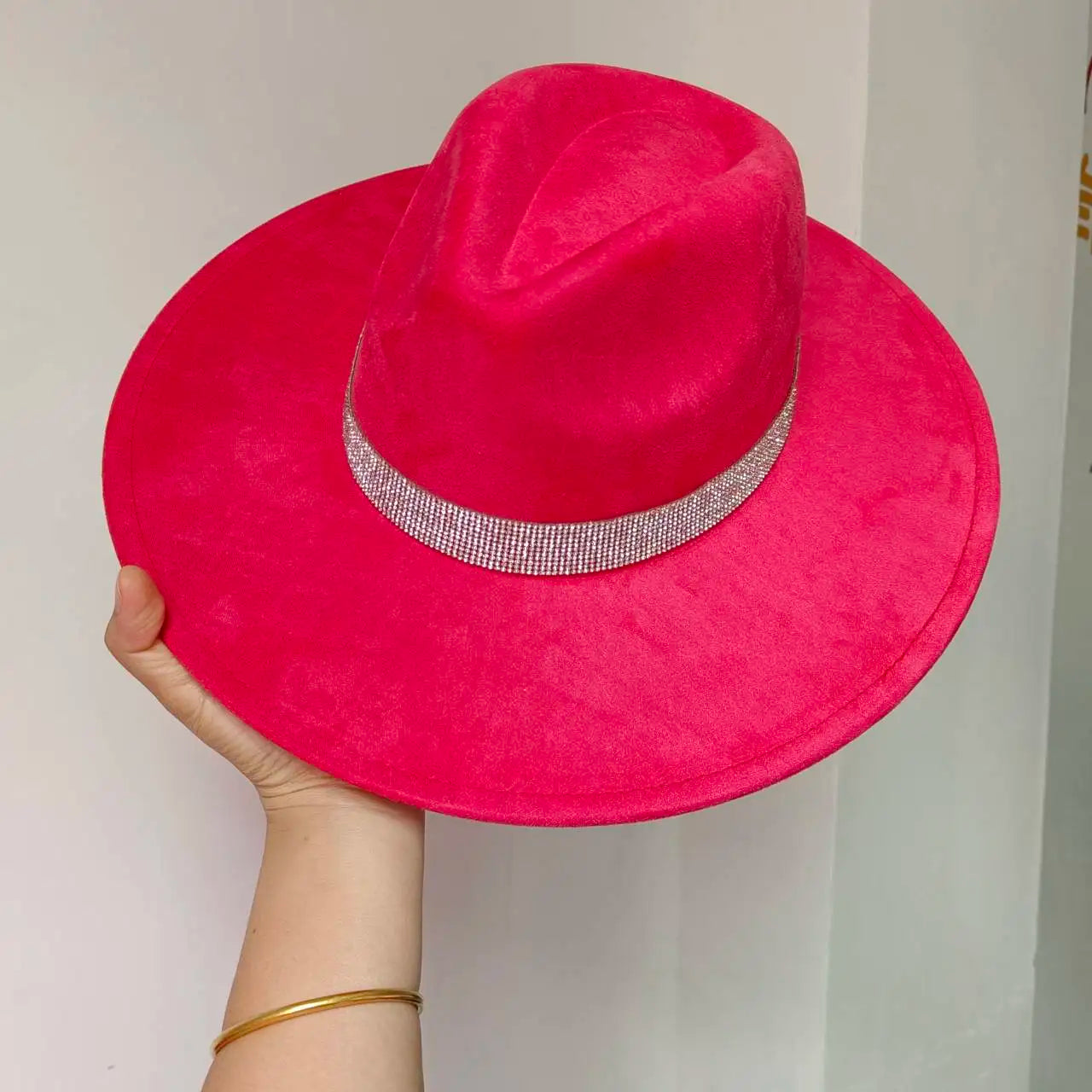 Women's suede 10cm wide Brim Fedora hat Men's autumn and winter felt jazz hat Classic suede Fedora Sombrero