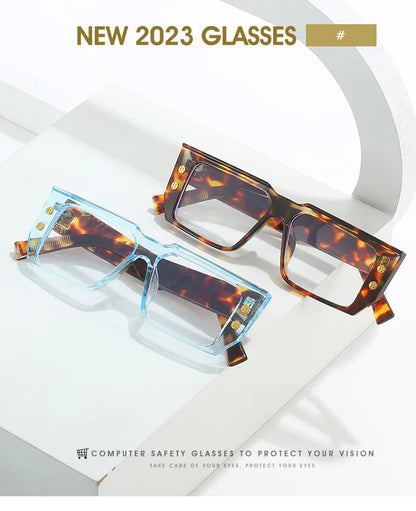 Fashion Ultralight Anti Blue Blocking Glasses Retro Women Grey Square Small Frame Prescription Eyewear Computer Reading Glasses