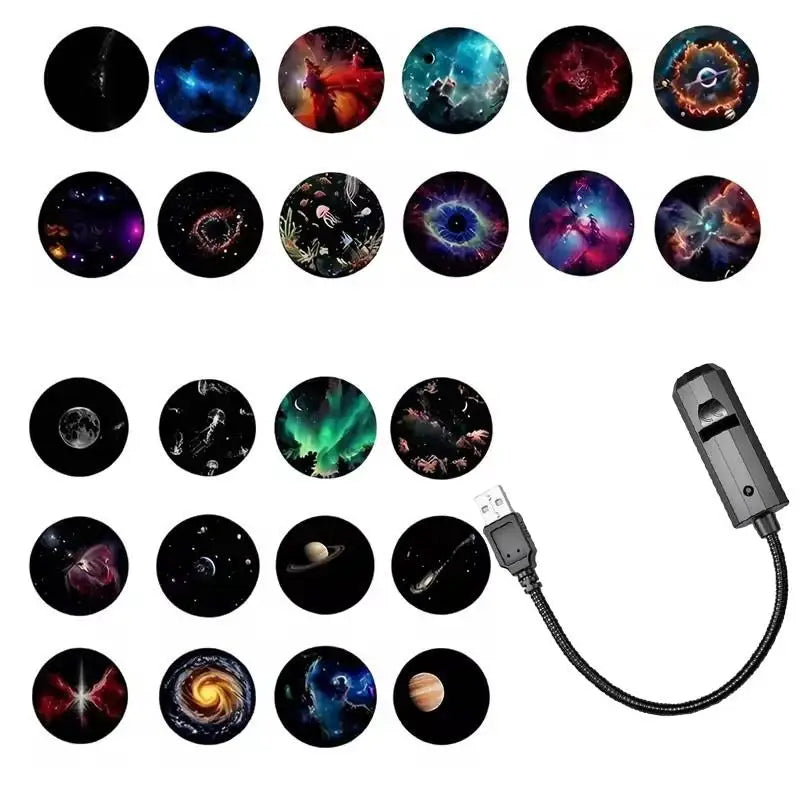 Romantic Rotatable Galaxy Star Projector Portable USB LED Night Light Sleep Atmosphere Lamp Home Wedding Party Decoration