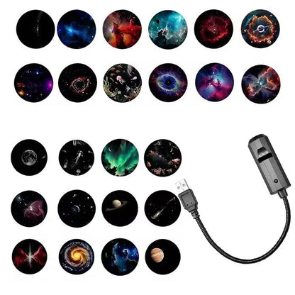 Romantic Rotatable Galaxy Star Projector Portable USB LED Night Light Sleep Atmosphere Lamp Home Wedding Party Decoration