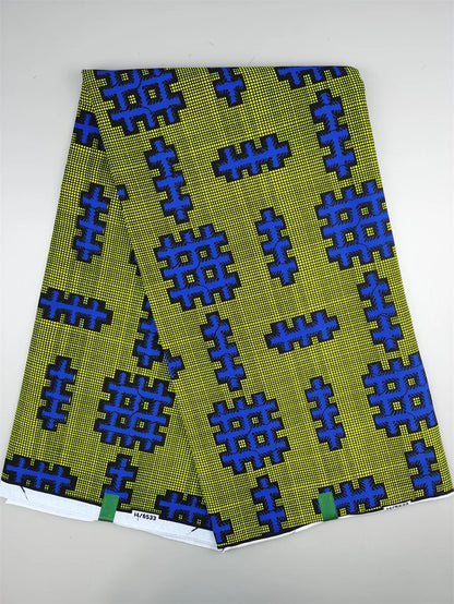 Dutch Hollandais Printed Fabric for African Classical Dress Veritable Real Wax Guaranteed 100% Cotton 6 Yards