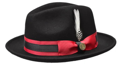 Fedora Men's Feather Wide-brimmed Hat Unisex Wool Felt Jazz Top Hat Autumn and Winter Ladies Hat Church Men's Hat Casual