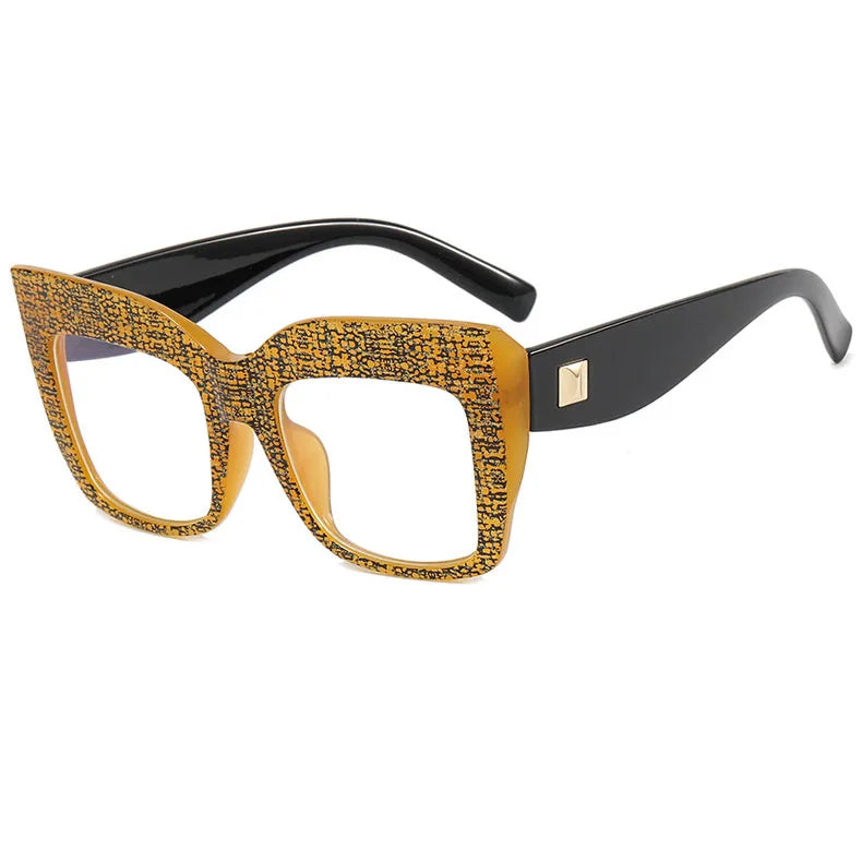 Square Anti Blue Light Reading Glasses Optical Lenses Prescription Glasses Frame Women Large Frame Cat Eye Presbyopic Glasses