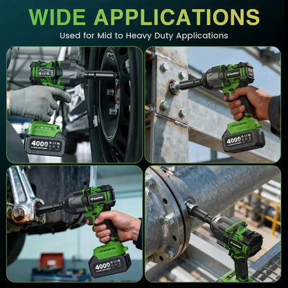 TaskStar 2000N.m Brushless Impact Wrench 1/2''Cordless electric Wrench  Car Tires Repair Power Tools For Makita 18V Battery pin
