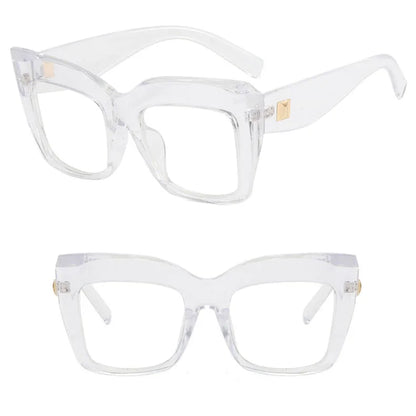 Square Anti Blue Light Reading Glasses Optical Lenses Prescription Glasses Frame Women Large Frame Cat Eye Presbyopic Glasses