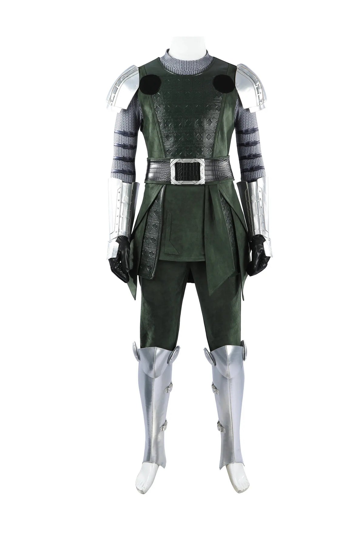 Doctor Doom Cosplay Costume Green Suits Silver Mask Silver Boots