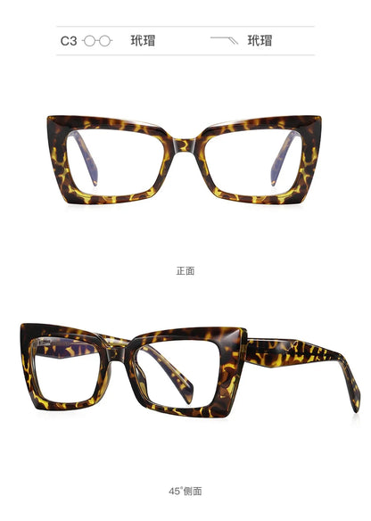 56875 Fashion Rectangle Anti-Blue Spectacle Frame Anti-Fatigue Computer Eyewear Frame for Women Gradient Eyeglasses