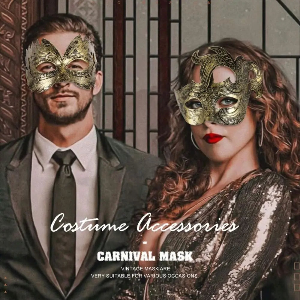 New Vintage Masquerade Mask Men Gold Roman Soldier Mask Adjustable Cosplay Party Phantom Opera Eyemask