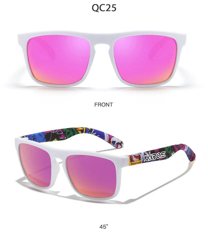 KAROS 2PCS Sunglasses Men/Women Polarized Square Mirror Brand Design Luxury UV400 SunShade Unisex Fishing Driving Cycling Hiking