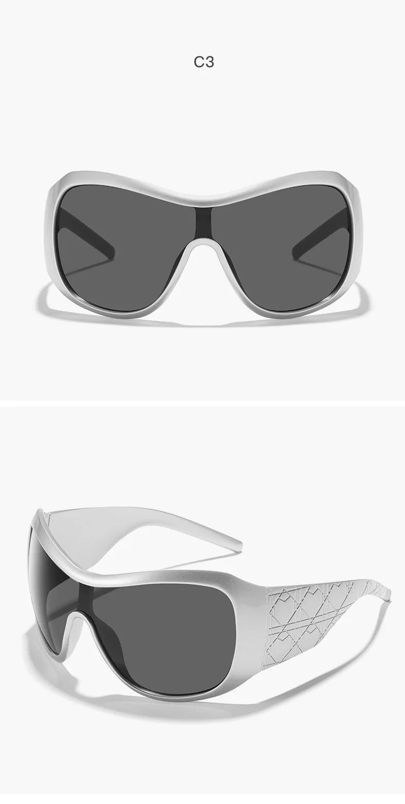 vintae one piece oversized shield sunglasses women new fashion red black gradient sexy sun glasses ladies trendy y2k shades