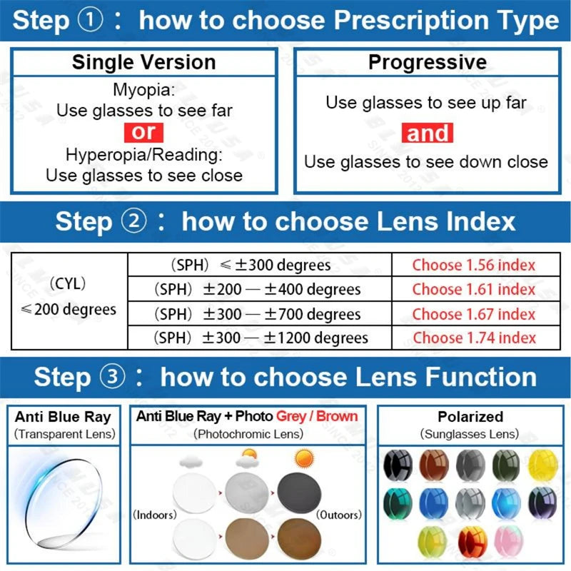 BLMUSA Retro Large Frame Ultralight TR Non-Slip Sports Myopia Glasses Anti Blue Light Prescription Reading Driving Sunglasses