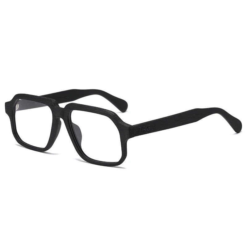 TAG Hezekiah Natural Wood Glasses Frame Men Oversized Wooden Myopia Prescription Optical Glasses Spectacle with Clear Lens 8188