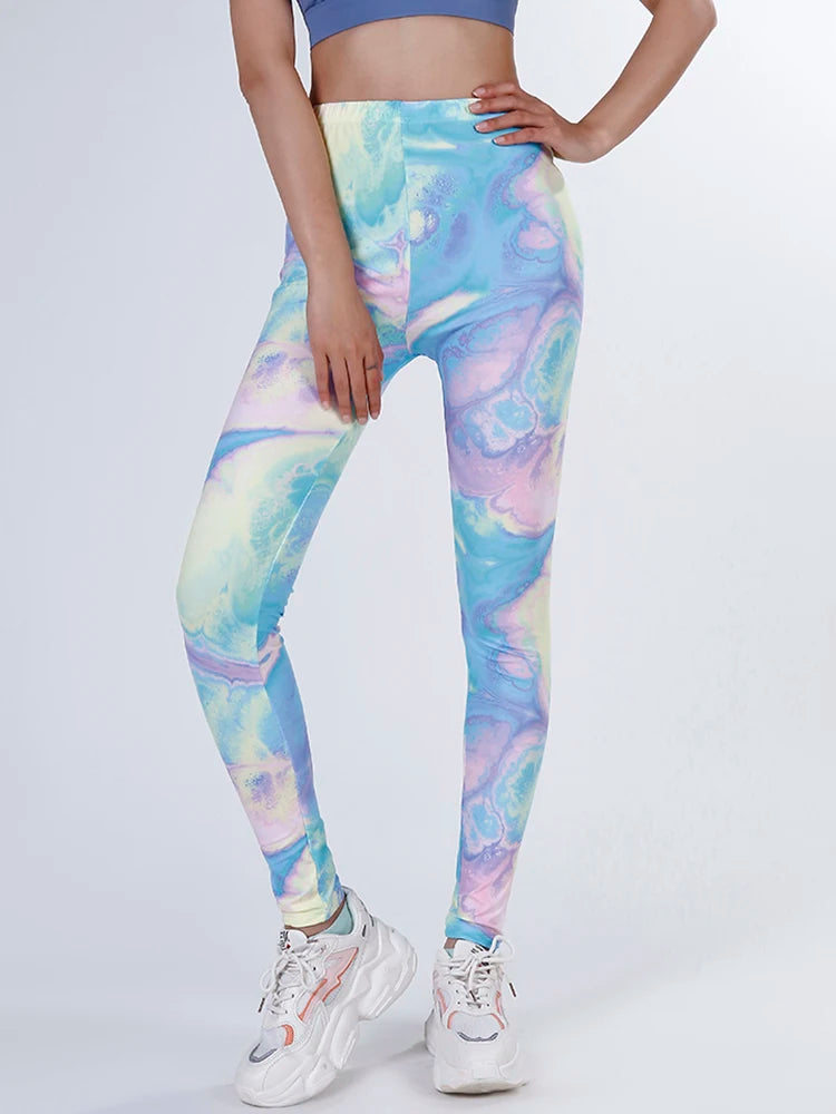 CUHAKCI Fashion Plaid Printing Leggings Women Sexy Fitness Leggins Grid Floral Stripe Trousers High Waist Pencil Pants