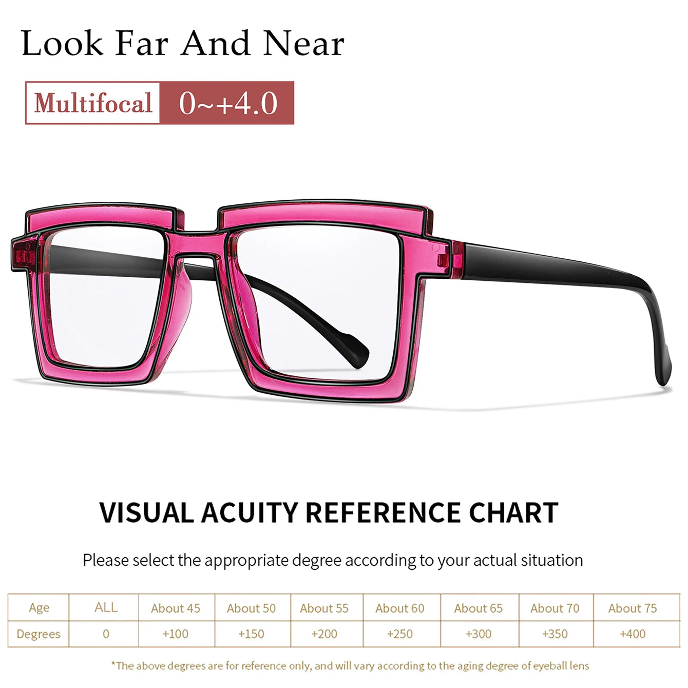 3 Pairs Oversize Reading Glasses Women Trendy Square Fashion Transparent Magnification Eyewear Presbyopic Glasses +150 +200