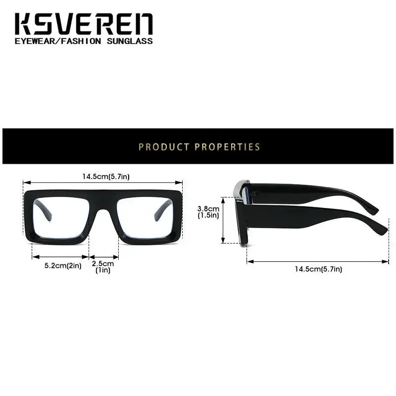 Anti Blue Light Square Thick Frames Reading Glasses Men Women Finished Presbyopic Eyewear Clear Len Prescription Optical Glasses