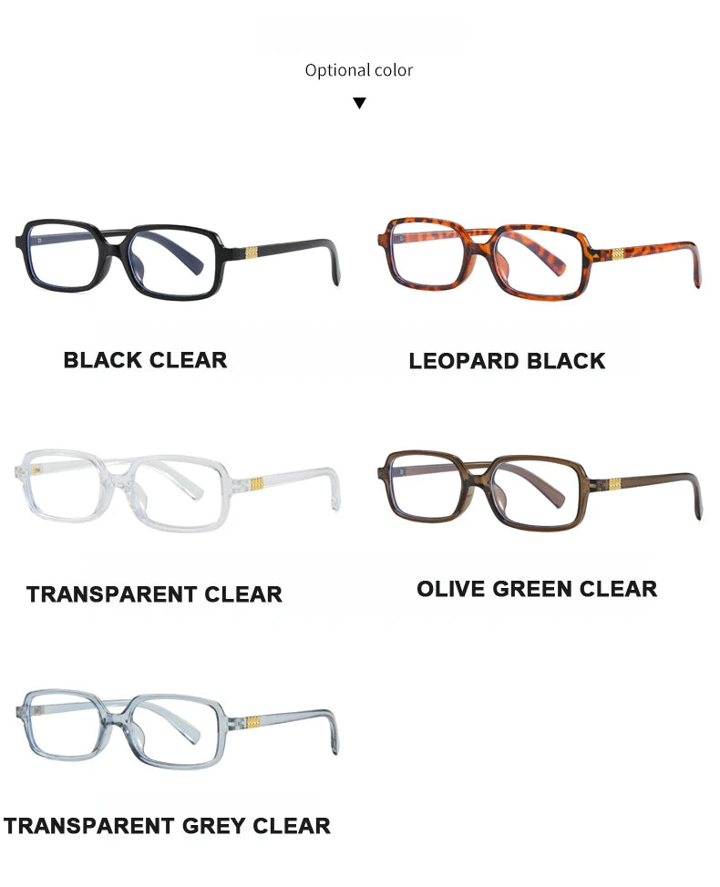 4pcs New Fashion Women Small Square Eyeglasses Frame Outdoor Casual Eyeglasses Anti Blue Light Eyewear Rivet Glasses Unisex