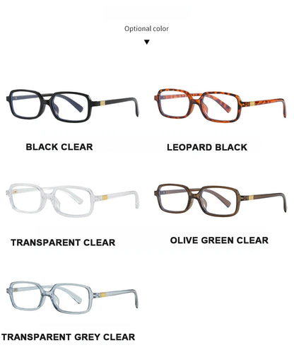 4pcs New Fashion Women Small Square Eyeglasses Frame Outdoor Casual Eyeglasses Anti Blue Light Eyewear Rivet Glasses Unisex