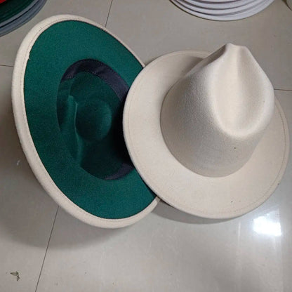 Sombreros Fedora Hat Dual Color Classic Jazz Hat Soft Fedora Hat Classic Men's and Women's Blue Jazz sombreros