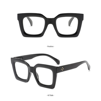 Three pairs of stylish and comfortable large-framed reading glasses, blue light protection, suitable for both men and women
