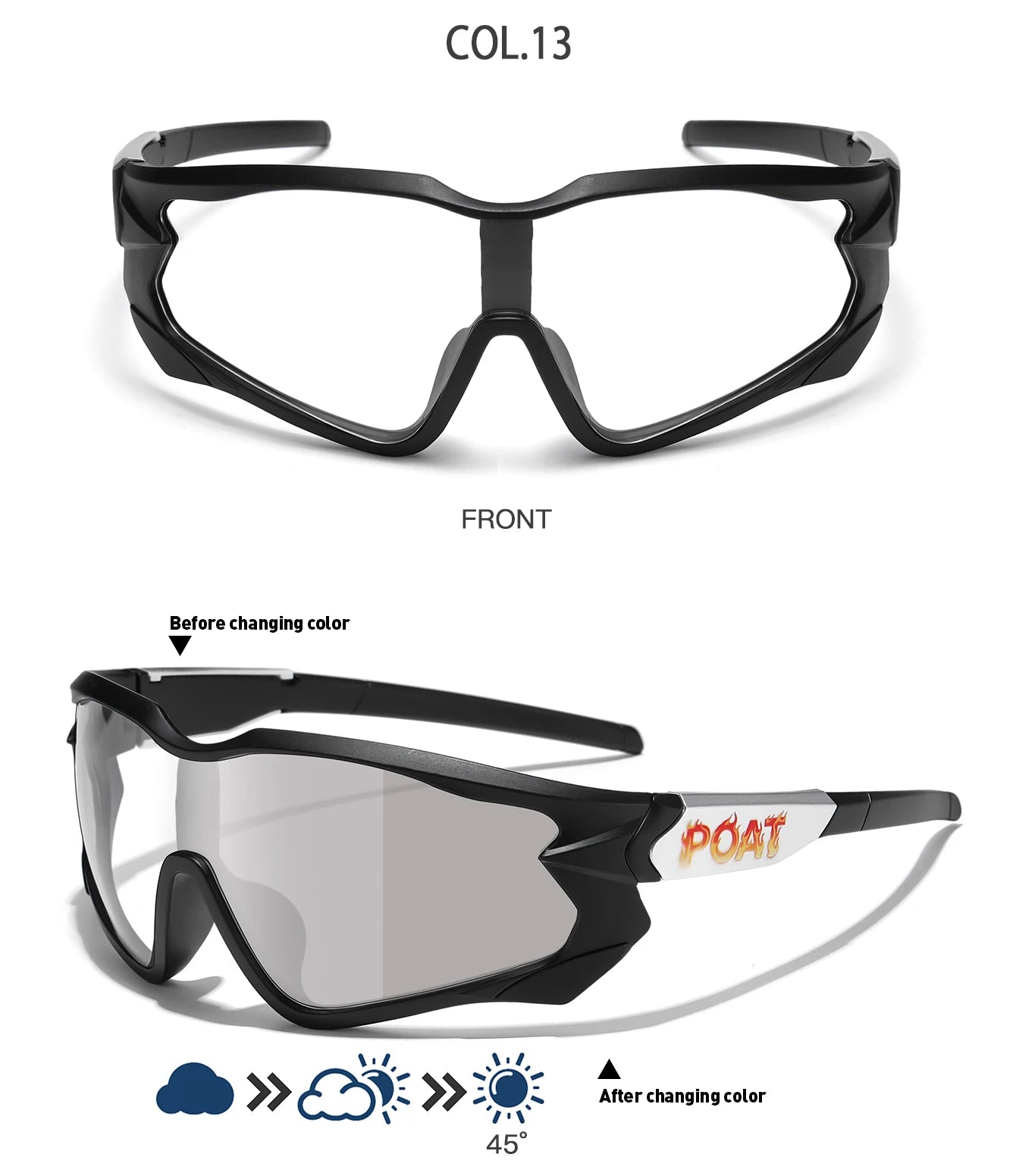 POAT Brand Photochromic Eyewear for Men Women MTB Bike Bicycle Cycling Fishing Running Glasses New Style Sunglasses Sports