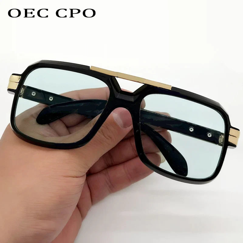 Luxury Brand Oversized Punk Square Sunglasses Men Women Big Frame Sun Glasses Shades Eyewear Goggle De Sol Oculos