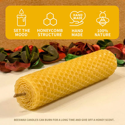10pcs Natural Beeswax Candles Handmade No Additives Luxury High-end Candles For Candlelight Dinner Wedding Ceremony