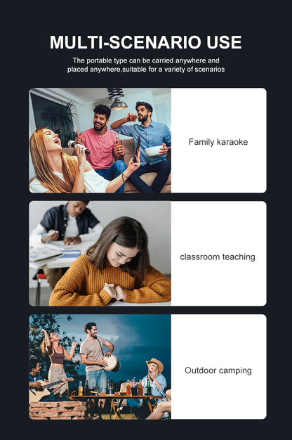 #20W Powerful Wireless Portable Dual Microphones Bluetooth Speaker Hifi Stereo Family Party Karaoke Subwoofer Boombox gifts 2026
