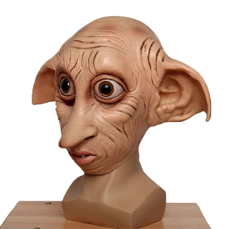 Dobby Mask Novelty Little Elf Latex Mask Halloween Party Cosplay Funny Elf Full Head Mask Dobby Costume Accessory Props