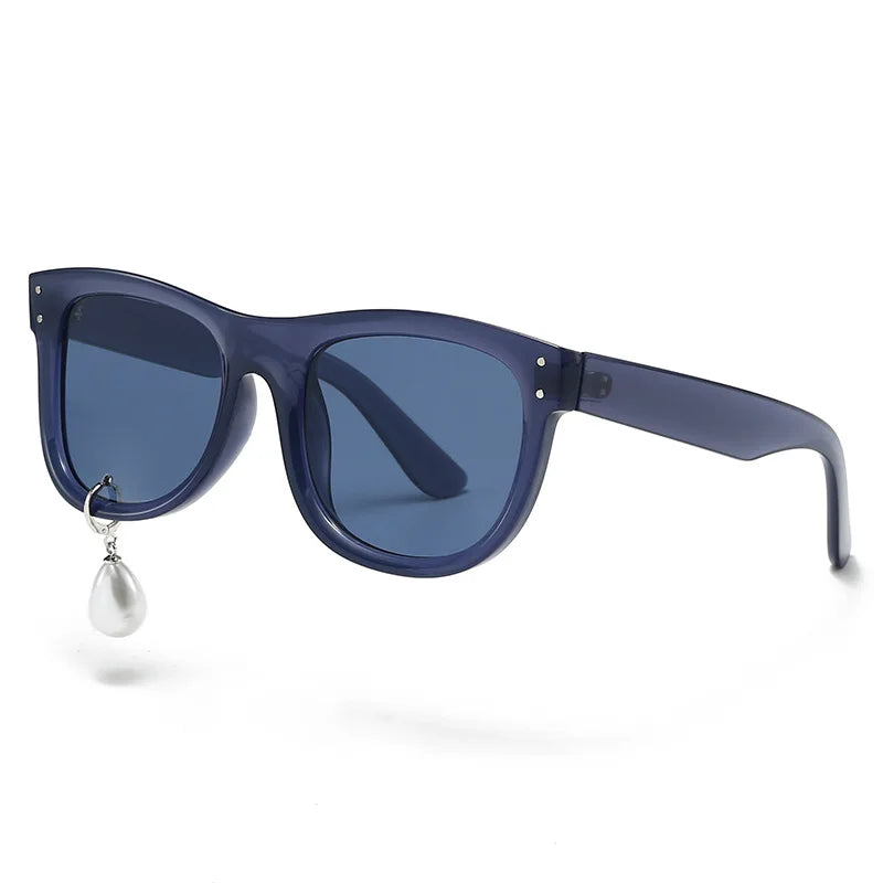 Pearl Diamond  DIY Tear Sunglasses for Women Small Frame Cat Eye Fashion Forward Mermaid Tear Aviator Eyewear