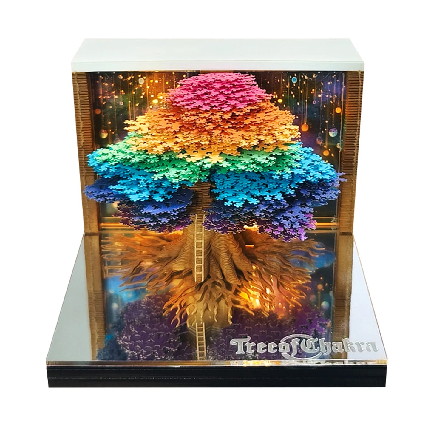 2026 3D Calendar Memo Pad Led Time Piece Calendar Tree of Chakra Desk Calendar Paper Carving Sticky Calendar For Christmas Gifts