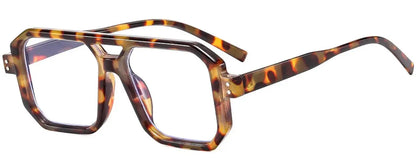 Brand Men Square Black grey Frame Reading Glasses Fashion Women Double Bridge Rice Nail Anti Blue Light Presbyopia Glasses +2 +5