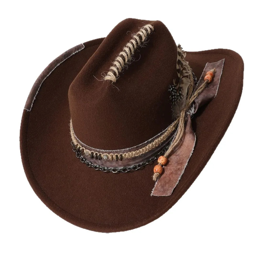 Handmade Fedora Hat suede Men's and Women's Hat feather vintage Fashion Jazz hat Top hats flat Panama sombrero mujer British hat