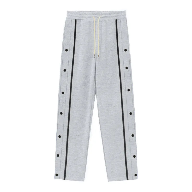 Spring and Autumn New Jacquard Long Pants Single breasted Patchwork Loose Large Casual Pants Versatile Sanitary Pants