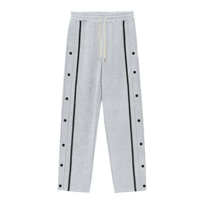 Spring and Autumn New Jacquard Long Pants Single breasted Patchwork Loose Large Casual Pants Versatile Sanitary Pants