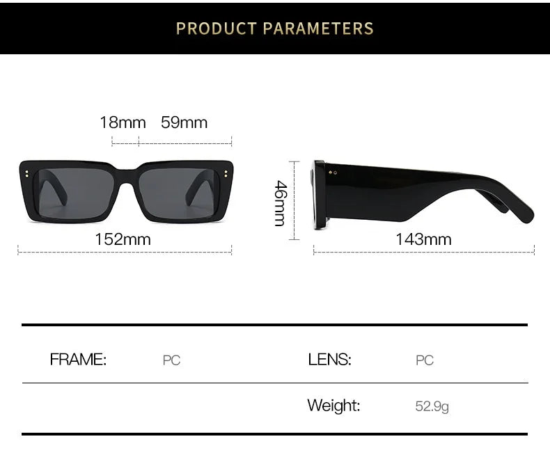 New Square Sunglasses Women Wide Glasses Legs Men Travel Shades Male Female UV400 Gafas Oculos Retro Brand Designer Luxury
