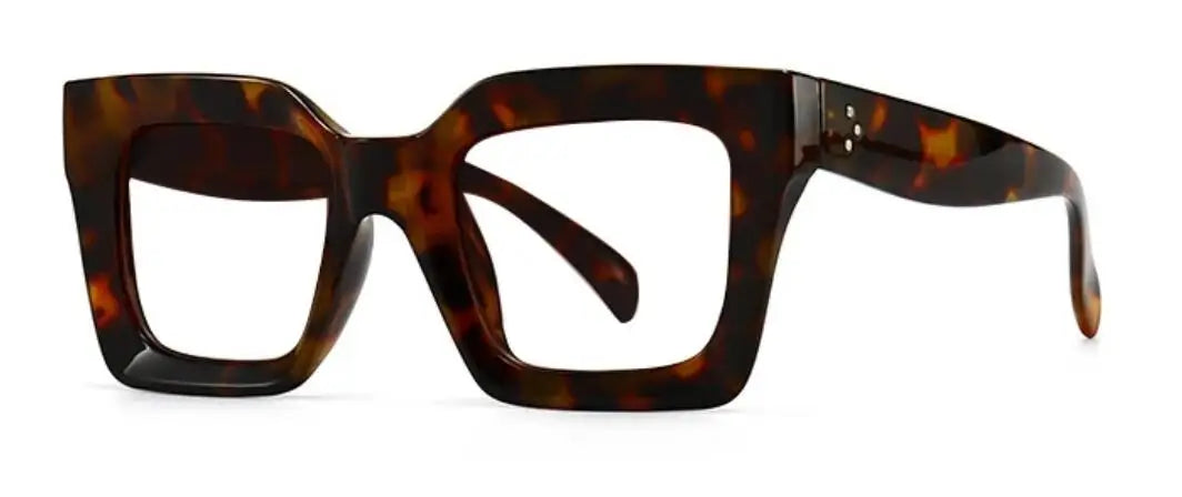 Vintage Oversized Square Anti Blue Light Reading Glasses Women Men Trending Optical Eyewear Finished Hyperopia Eyeglasses +2 +5