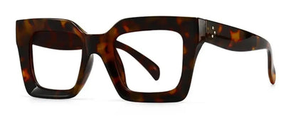 Vintage Oversized Square Anti Blue Light Reading Glasses Women Men Trending Optical Eyewear Finished Hyperopia Eyeglasses +2 +5