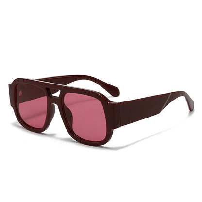 SHAUNA Fashion Double Bridges Square Women Sunglasses Retro Candy Color Leopard Men Sun Glasses Shades UV400