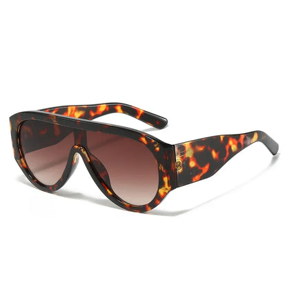 JNPCXI Fashion Oversized Pilot Women Sunglasses Retro One Piece Red Green Shades UV400 Men Gradient Sun Glasses