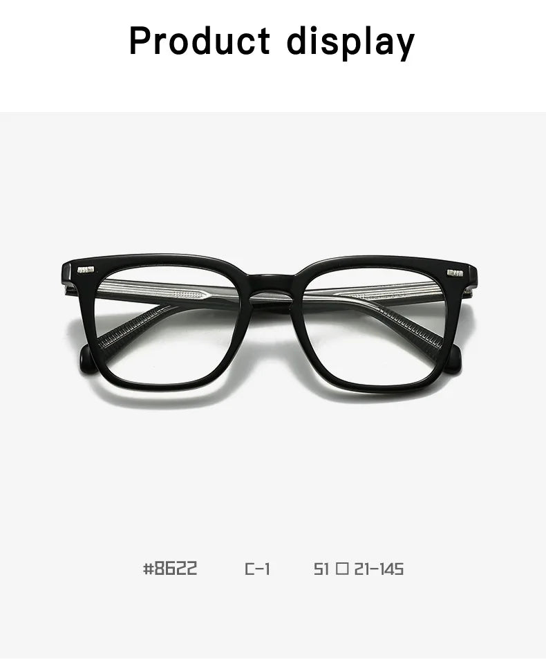 Transparent Square Men's Reading Glasses TR90 Large Frame Block Harmful Blue Light Myopia Prescription Glasses For Women