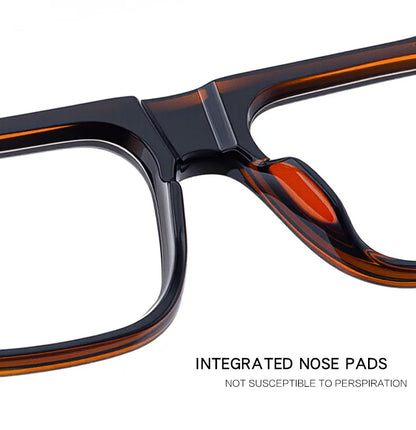 Fashion Oversized Square Reading Glasses Men Blue Light Blocking  Metal FrameGlasses Trendy Optical Presbyopia Eyeglasses0to+6.0