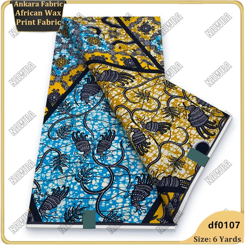Fashionable African Real Wax Print Fabric 2026 Latest Design Ankara Wax Fabric Soft 100% Cotton Pagne Women Dress Loincloth ﻿