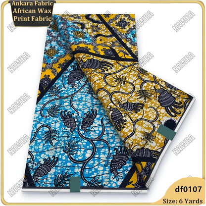 Fashionable African Real Wax Print Fabric 2026 Latest Design Ankara Wax Fabric Soft 100% Cotton Pagne Women Dress Loincloth ﻿