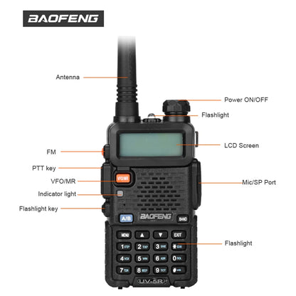 Baofeng UV 5R Walkie Talkie True 8W Portable Ham CB Radio Dual Band VHF UHF FM Transceiver Two Way Hunting Radios UV82 UV9R Plus