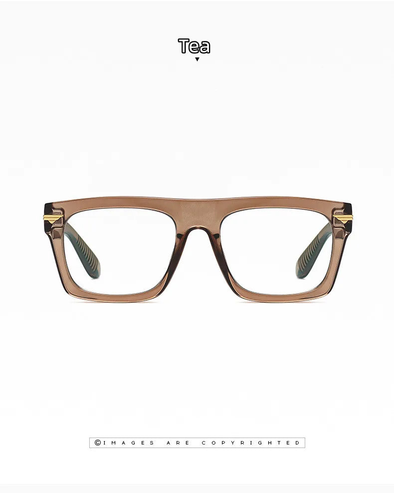 2022 Retro Big Square Frame Designer Reading Glasses Anti Blue Light Computer Eyeglasses Prescription Eyewear Diopters 0 to +6.0
